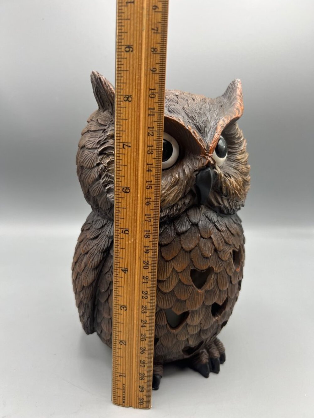 Colour Changing Owl 8" Tall Table Decor Inside or Outdoor Halloween Bird Scare - Picture 2 of 16